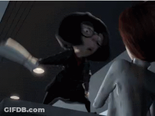 A Cartoon Character Is Standing Next To Another Cartoon Character Holding A Bat . GIF