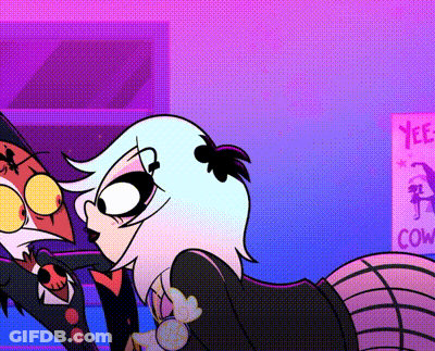 A Cartoon Character Is Standing Next To Another Cartoon Character In Front Of A Sign That Says Yee Cow . GIF