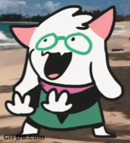 A Cartoon Character Is Standing On A Beach Wearing Glasses . GIF