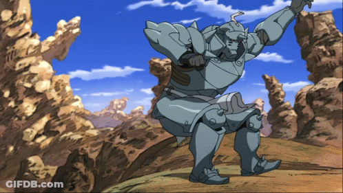 A Cartoon Character Is Standing On A Rocky Hill GIF