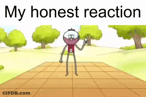 A Cartoon Character Is Standing On A Tiled Floor In A Park . GIF