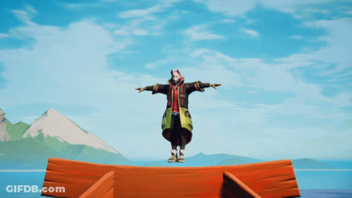 A Cartoon Character Is Standing On A Wooden Boat In The Water GIF