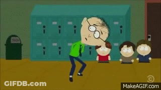 A Cartoon Character Is Standing On Top Of A Pile Of Poop In A Room . GIF
