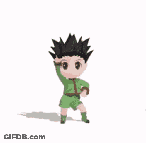 A Cartoon Character Is Standing With His Arms Outstretched And A Shadow On A White Background . GIF