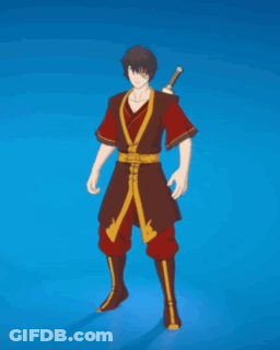 A Cartoon Character Is Standing With His Fist In The Air And Holding A Sword Behind His Back . GIF