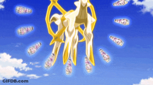 A Cartoon Character Is Surrounded By A Bunch Of Bottles Of Soda GIF