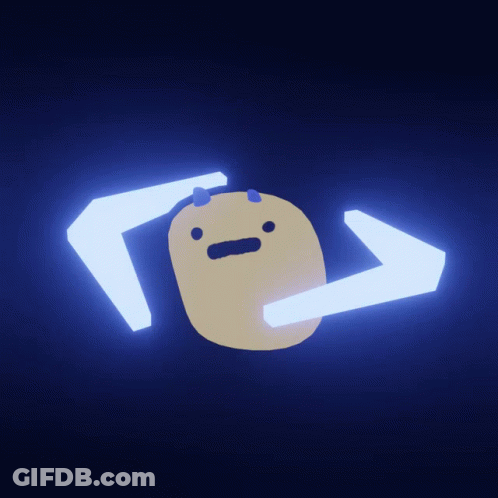 A Cartoon Character Is Surrounded By Glowing Lines And A Glowing Arrow GIF