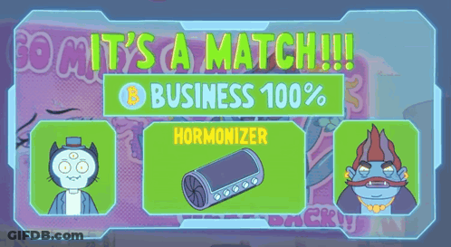 A Cartoon Character Is Surrounded By Gold Coins With The Words Business 100 % On The Top GIF