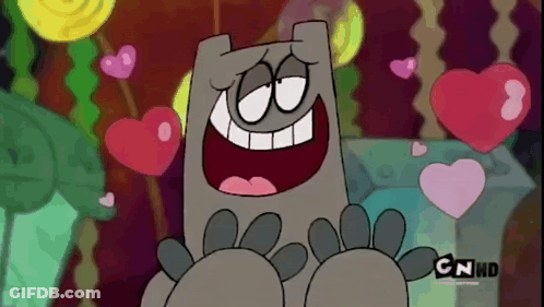 A Cartoon Character Is Surrounded By Hearts And Says Cnn On The Bottom GIF