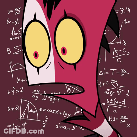 Cartoon Character Surrounded By Math Equations GIF