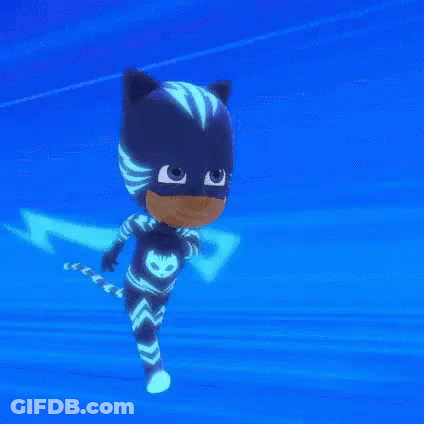 A Cartoon Character Is Swimming In The Water With A Blue Background GIF