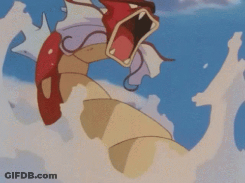 A Cartoon Character Is Swimming In The Water With Its Mouth Open GIF