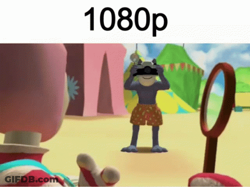 A Cartoon Character Is Taking A Picture With A 1080P Watermark GIF