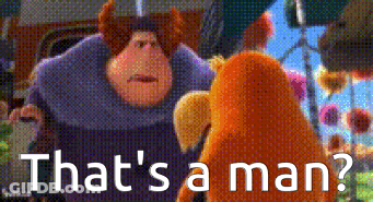 A Cartoon Character Is Talking To Another Cartoon Character And The Words That 'S A Man . GIF