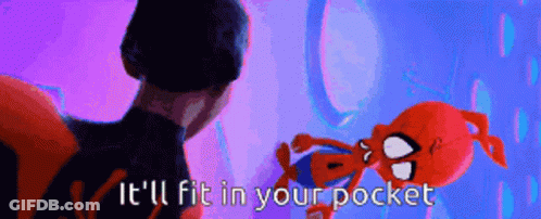 A Cartoon Character Is Talking To Another Cartoon Character With The Words `` It 'Ll Fit In Your Pocket '' GIF