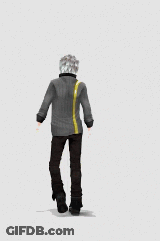 A Cartoon Character Is Walking With A Yellow Exclamation Point Behind Him GIF