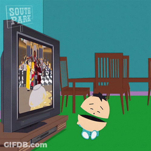 A Cartoon Character Is Watching A South Park Show GIF