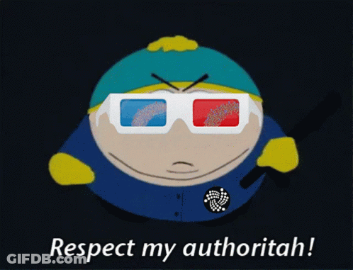 A Cartoon Character Is Wearing 3D Glasses And Says Respect My Authoritah GIF