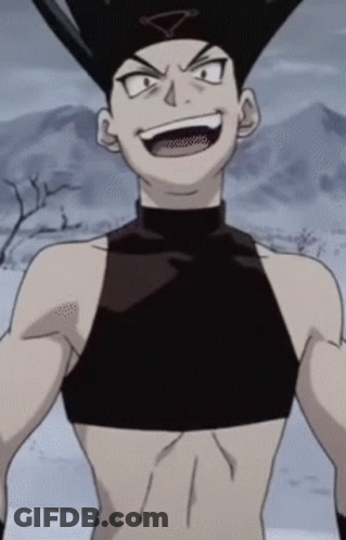 A Cartoon Character Is Wearing A Black Tank Top And A Hat GIF
