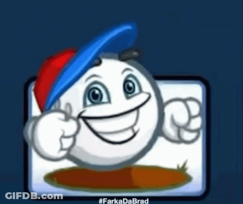 A Cartoon Character Is Wearing A Blue And Red Hat And Smiling GIF