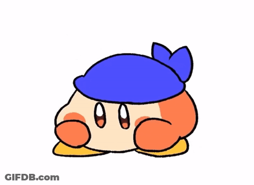 A Cartoon Character Is Wearing A Blue Bandana On His Head . GIF