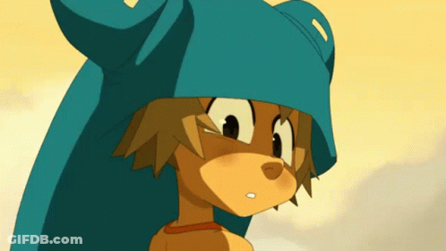 A Cartoon Character Is Wearing A Blue Hat GIF
