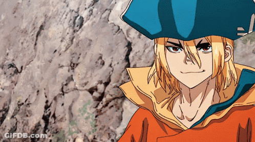 A Cartoon Character Is Wearing A Blue Hat And A Yellow Jacket GIF