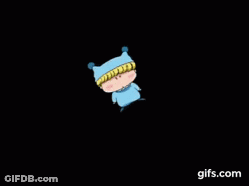 A Cartoon Character Is Wearing A Blue Hat GIF