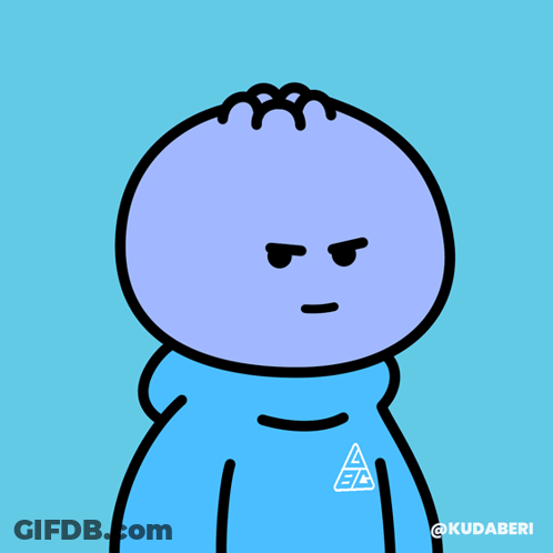 A Cartoon Character Is Wearing A Blue Sweatshirt That Says Do It GIF