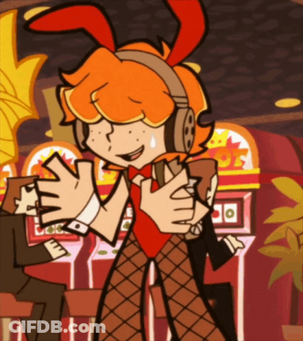 A Cartoon Character Is Wearing A Bunny Outfit GIF