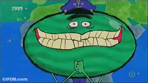 A Cartoon Character Is Wearing A Captain 'S Hat And Has His Mouth Open GIF