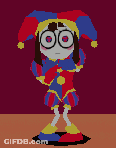 A Cartoon Character Is Wearing A Colorful Jester Hat GIF
