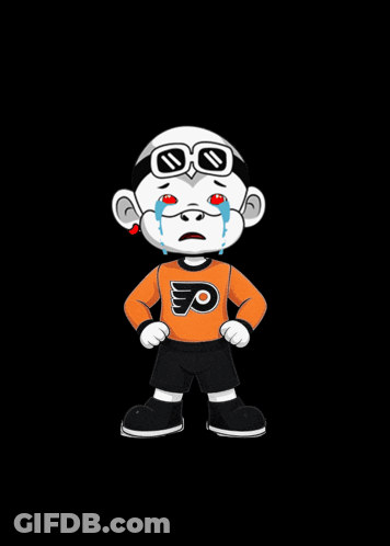 A Cartoon Character Is Wearing A Flyers Jersey And Crying GIF