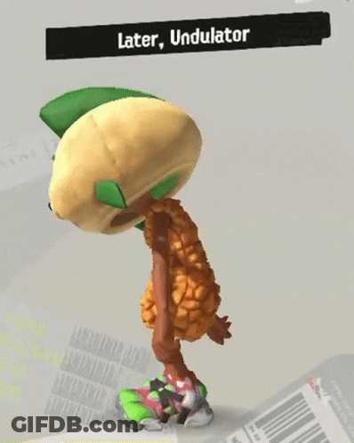 A Cartoon Character Is Wearing A Green Hat And A Pineapple Costume With The Words Later Undulator On The Bottom Right GIF