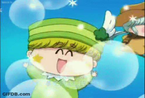 A Cartoon Character Is Wearing A Green Hat With Wings On It GIF