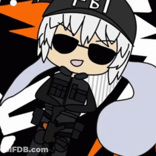 A Cartoon Character Is Wearing A Hat And Sunglasses And Is Holding A Gun . GIF