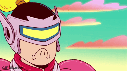 A Cartoon Character Is Wearing A Helmet With A Yellow Light On It GIF