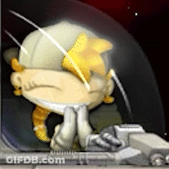 A Cartoon Character Is Wearing A Helmet With A Yellow Star On It GIF