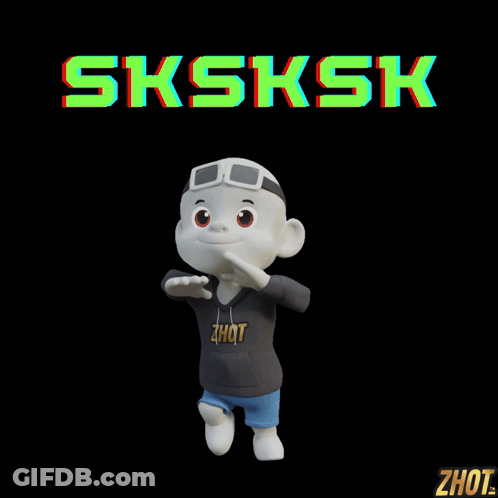 A Cartoon Character Is Wearing A Hoodie That Says Zhot GIF