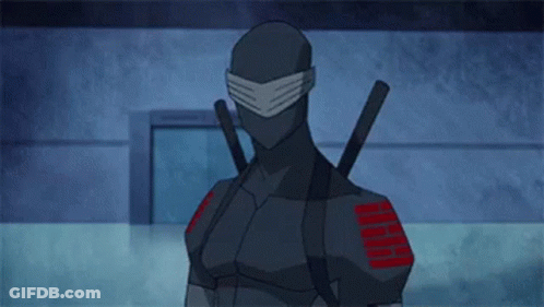 A Cartoon Character Is Wearing A Mask And Holding A Pair Of Swords . GIF