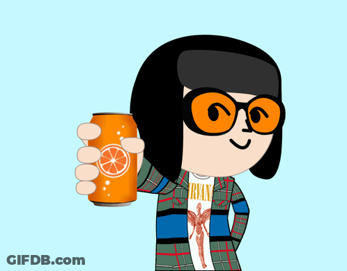 A Cartoon Character Is Wearing A Nirvana Shirt GIF