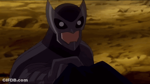 A Cartoon Character Is Wearing A Owl Mask And Standing In The Dirt GIF