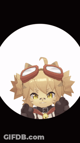 A Cartoon Character Is Wearing A Pair Of Goggles And A Bell Around His Neck GIF
