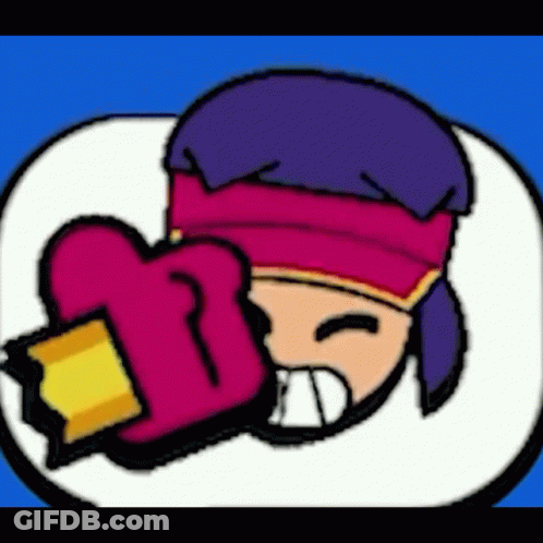 A Cartoon Character Is Wearing A Pink Boxing Glove And A Purple Headband . GIF