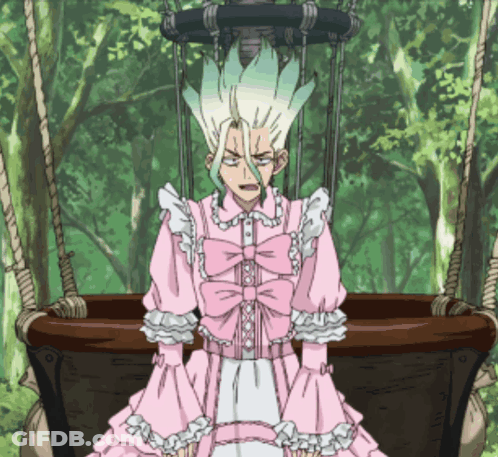 A Cartoon Character Is Wearing A Pink Dress GIF