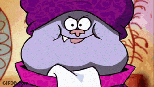 A Cartoon Character Is Wearing A Purple Hat And A Purple Jacket GIF