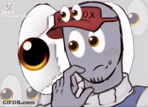 A Cartoon Character Is Wearing A Red Hat That Says Pobox GIF