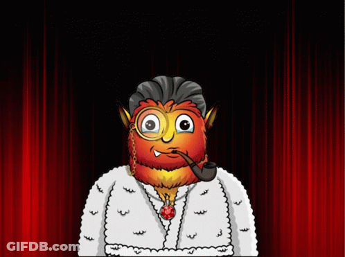 A Cartoon Character Is Wearing A Robe And Smoking A Pipe With The Word Gm Behind Him GIF