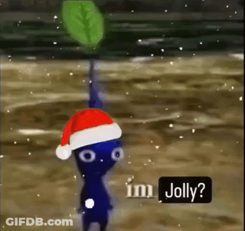 A Cartoon Character Is Wearing A Santa Hat And Says I 'M Jolly ? GIF