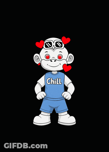 A Cartoon Character Is Wearing A Shirt That Says Chill GIF
